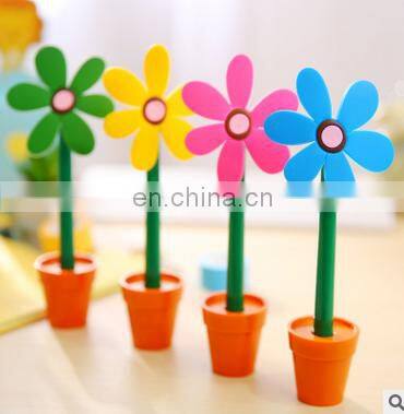 Novelty 5pcs/lot Cute Flower Pot Ballpoint Pens Lovely Sunflower Students Stationery Pen Creative School Supplies Kids Gift
