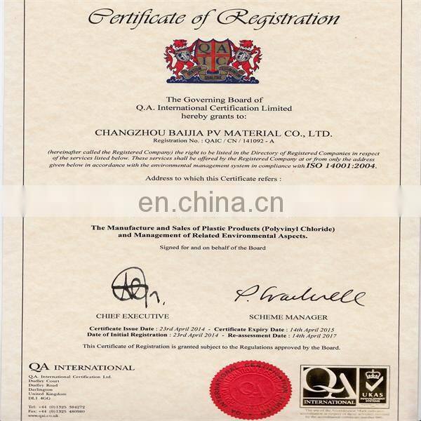 plastic sheet building material raw material pvc sheet