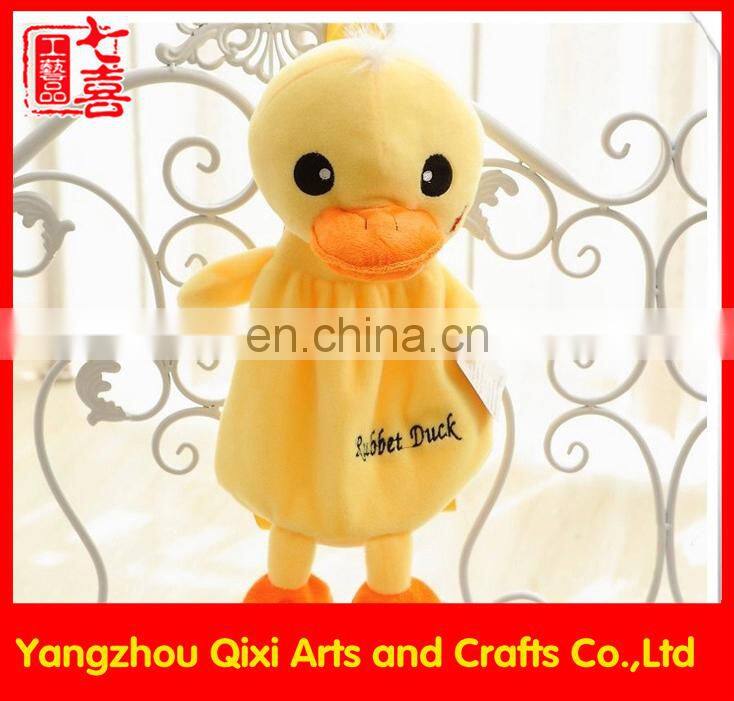Kids school backpack plush toy yellow duck backpack