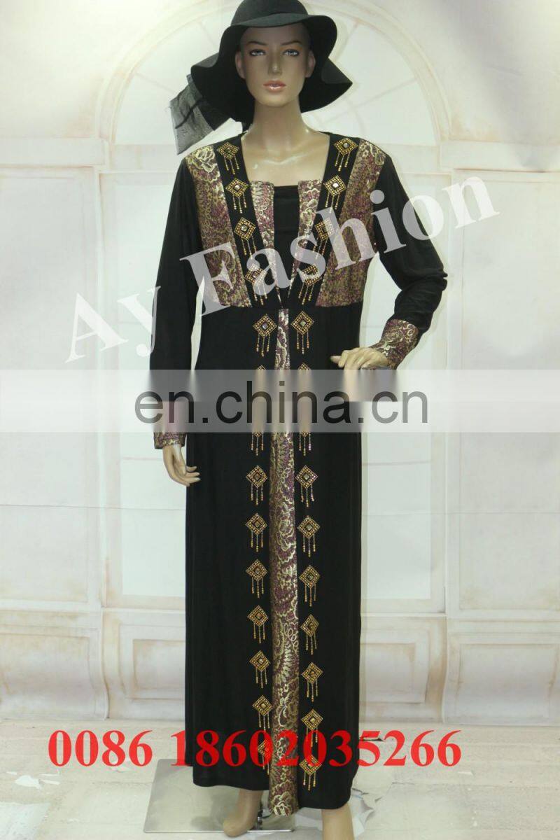 New style fashionable front open abaya women Kimono with lace trim fashion design lace abaya