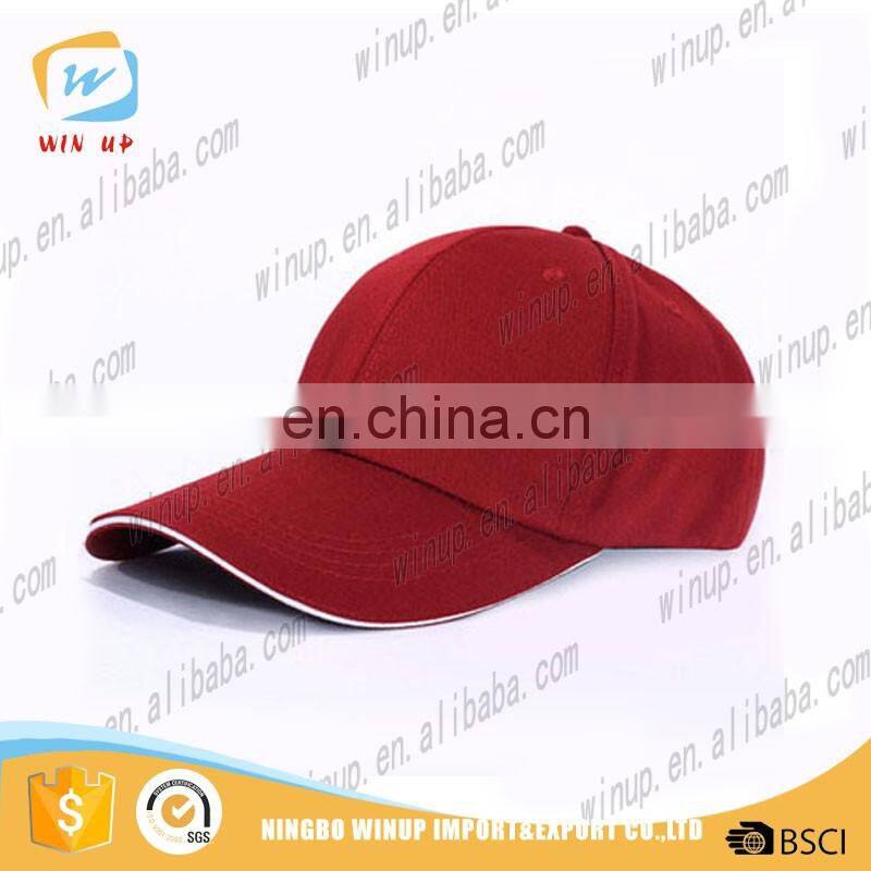 WINUP custom plain design customized logo 6 panel baseball cap