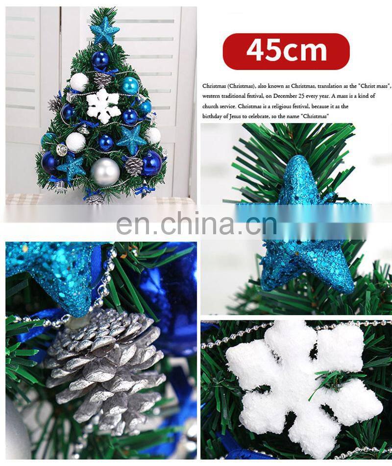 Small Artificial Christmas Trees Blue 20-50cm Mini Plastic Tabletop Christmas Tree
