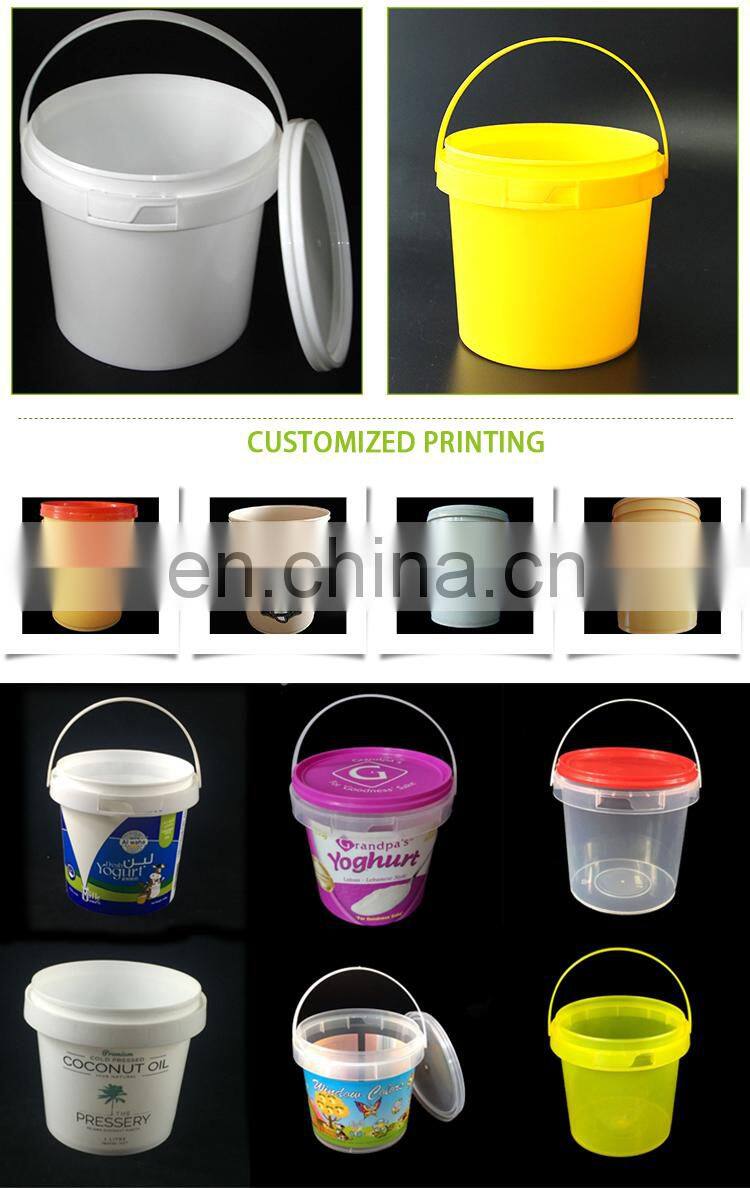 Custom Printed Round 5l Plastic Bucket With Plastic Lid