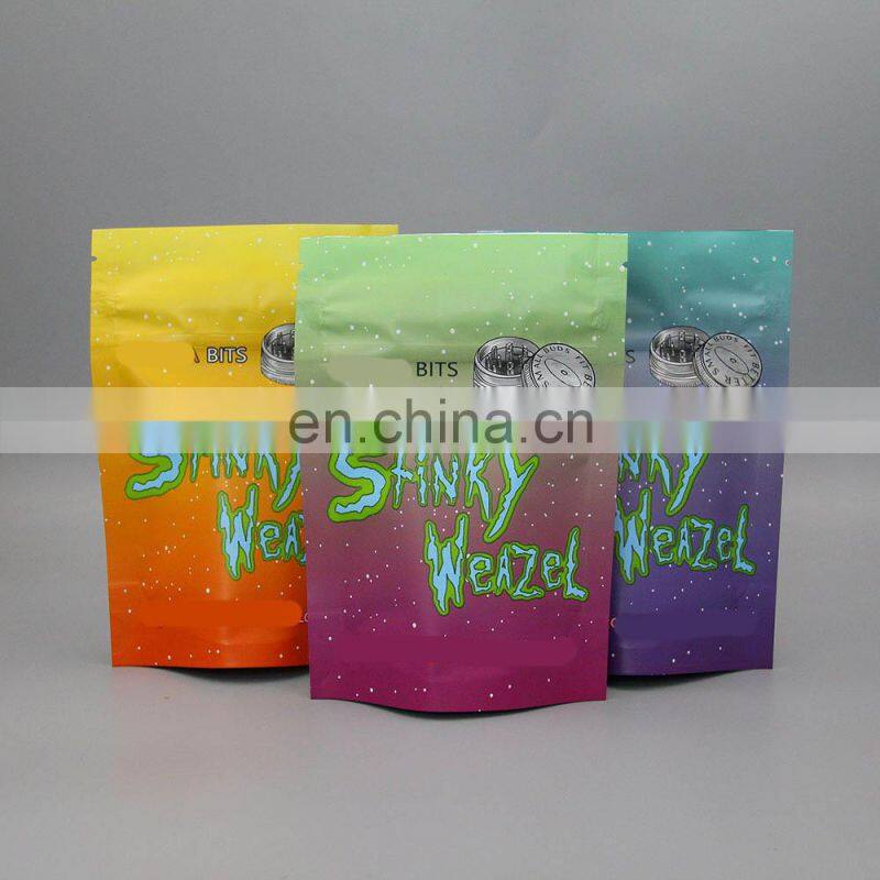 Food grade moisture proof edibles gummy packaging custom 3.5g cookie mylar bag stickers custom logo