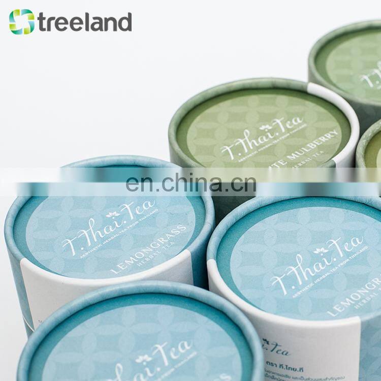 Custom Printed Round Cylinder Telescoping Rigid Tea Paper Gift Box