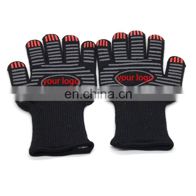 Hot Selling Double Layer Aramid Seamless Knit 932 F Heat Resistant BBQ Grill Kitchen Cooking Oven Gloves