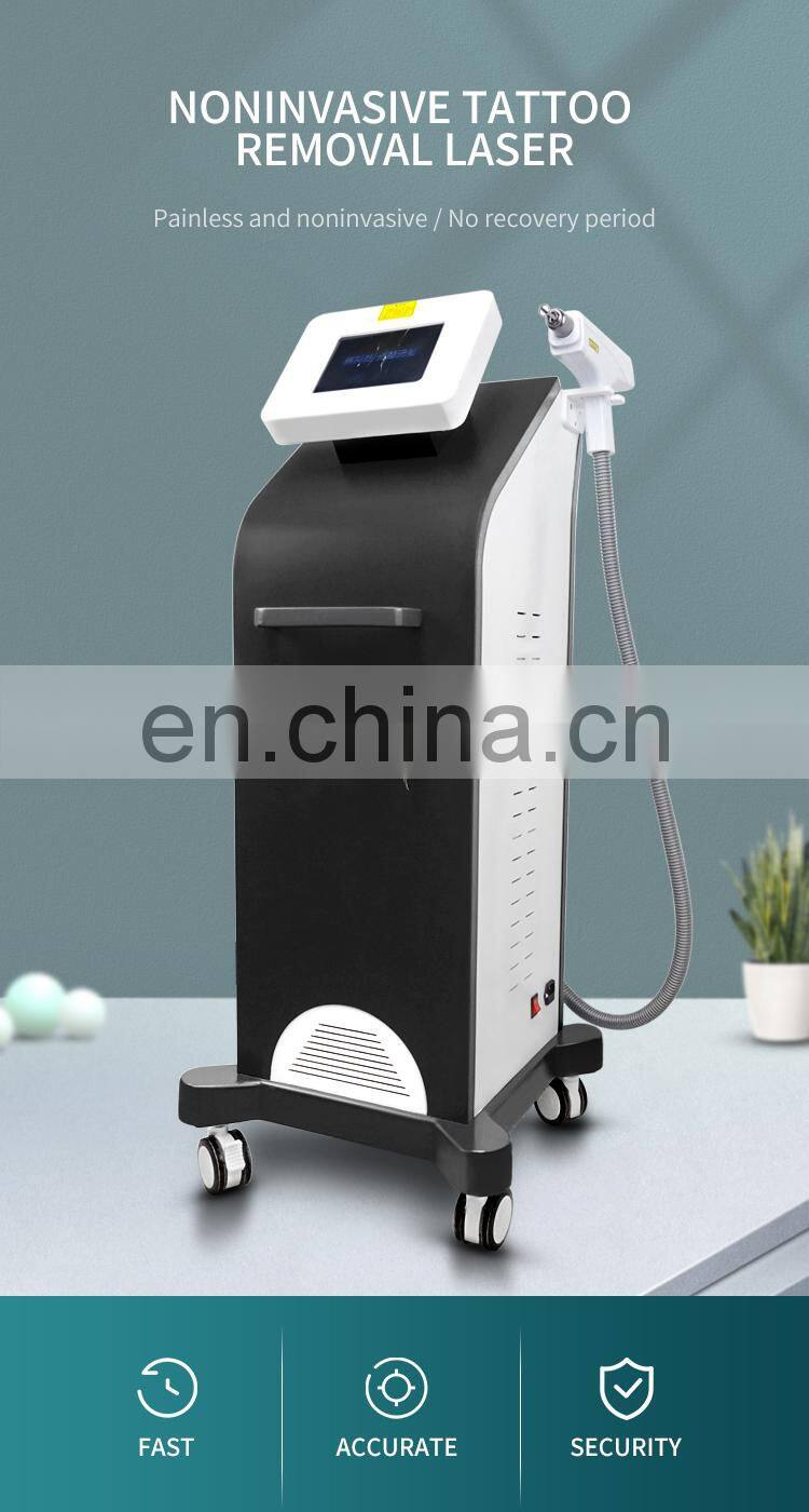 Factory ND Yag Laser Machine Q Switch Non Invasive Laser Instrument Eyebrow Pigment Tattoo Removal Beauty Instrument