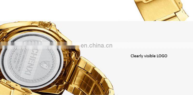 CHENXI 086A Man Quartz Wrist Watch Luxury Stainless Steel Gold Plated watch luxury Men