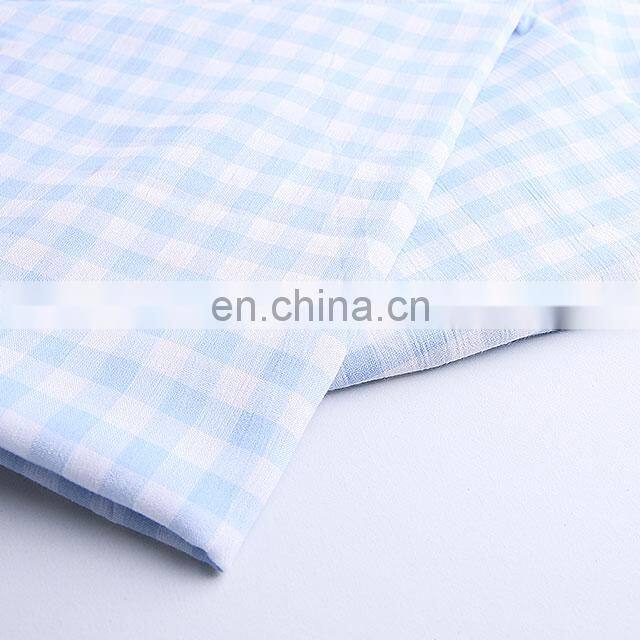 Supplier Classic Plaid Yarn Dyed Fabric Twisted Yarn Crepe Sunscreen Fabric
