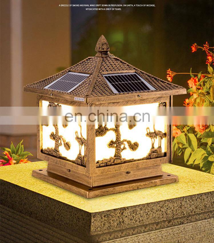 Garden Villa Column Head Wall Light Waterproof Landscape LED Solar Gate Lights