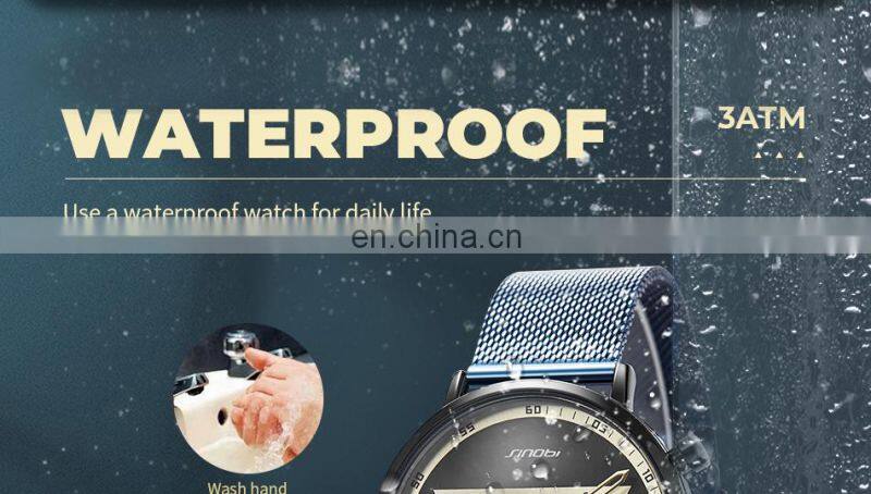 SINOBI Masculinity Multi-funtion Wristwatch Iron Triangle Dial Design Quartz Watch Wristwatches men watch luxury S9830G-D