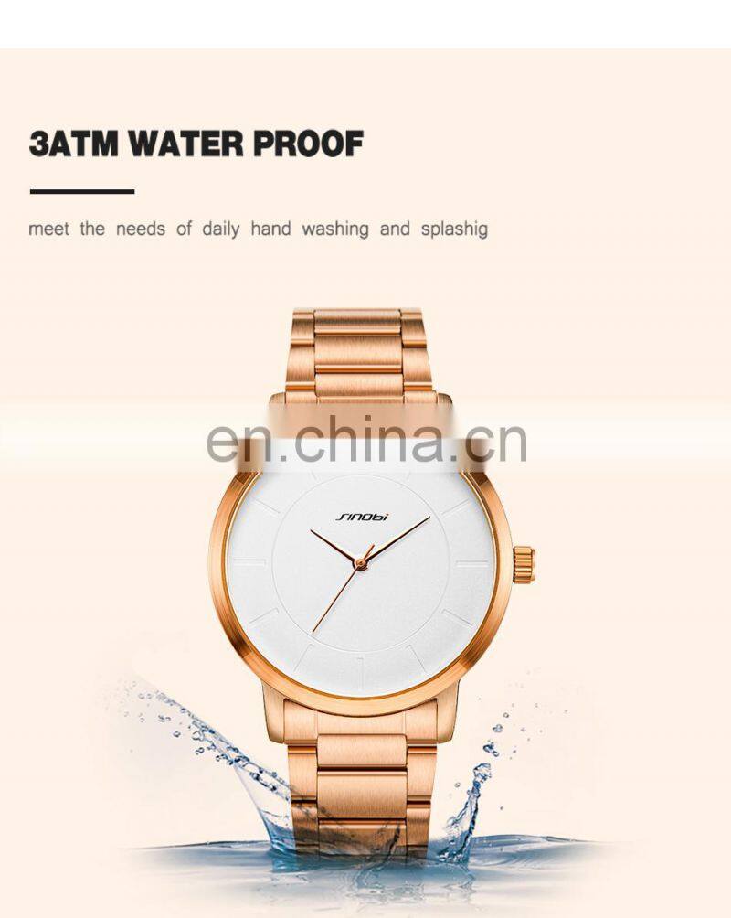 SINOBI Couple Watches S9822 Customize Watch Logo Minimalism Stylish Lovers Pair Wristwatch Gift Watches