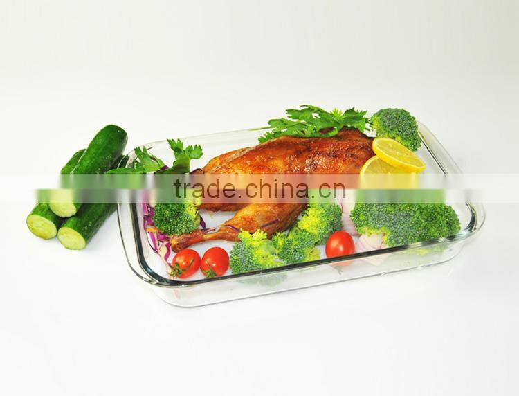New style large rectangle quarzt microwave safe glass plate