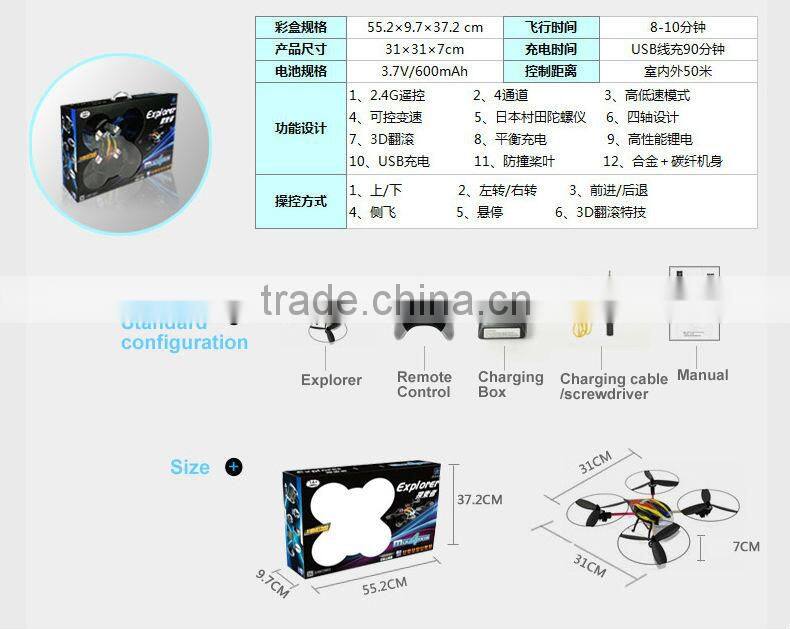 China Manufacture 4 CH 3 Axis RC Quadrocopter With Gyro 3D Rolling RC Helicopter RC Toy