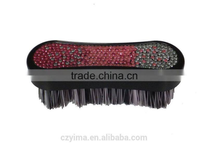Hot! bling horse face brush with pink gradient pattern/rhinestone