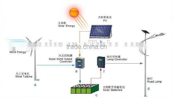 60W Wind-Solar Hybrid Street Light with CE