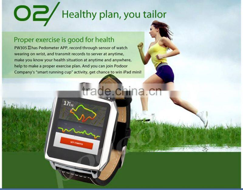 smart watch pw305II color E paper screen, heart rate ,pedometor base on server to offer healthy suggestion e-ink screen watch