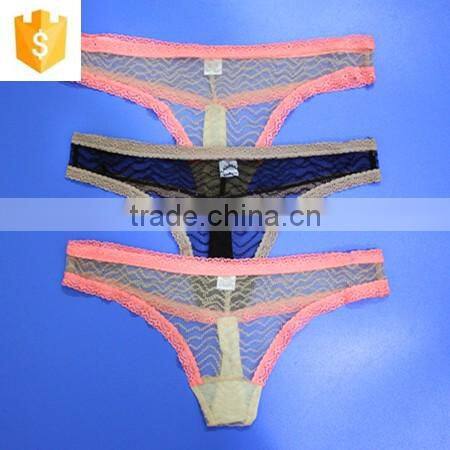 Unique stylish small hole visible sexy mesh thong