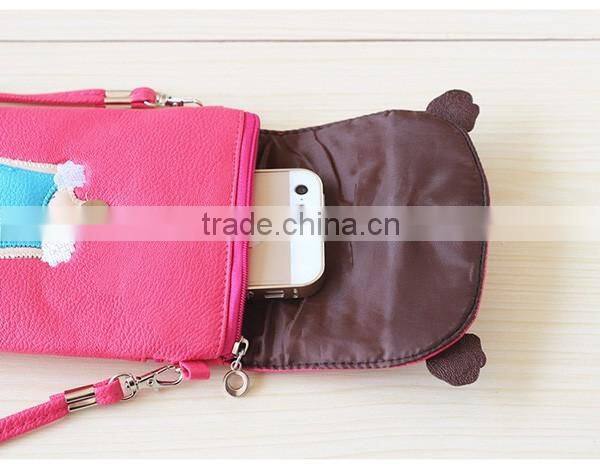 Wholesale cartoon small beauty girl mobile phone bag cell sling phone bag