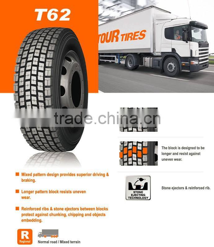 High quality T62 cheap truck tires in China for driving wheel
