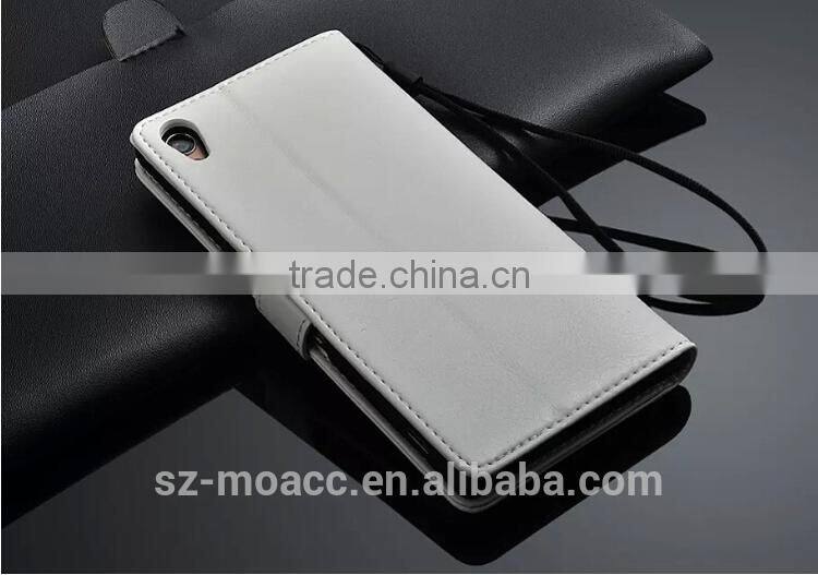 Hot selling Flip leather wallet case cover for sony xperia z3