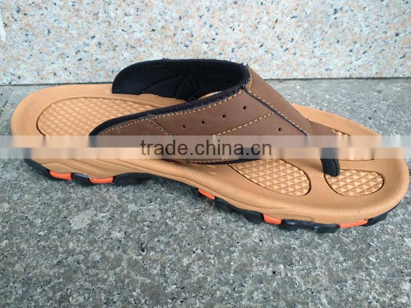 men slippers beach leather flip-flops