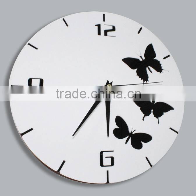 ACC2010 DIY Butterfly circle acrylic clock for decoration