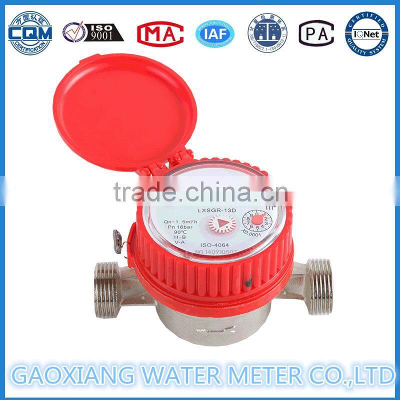 Plastic body single jet wet/cold water meter ( 1/2" to 1")