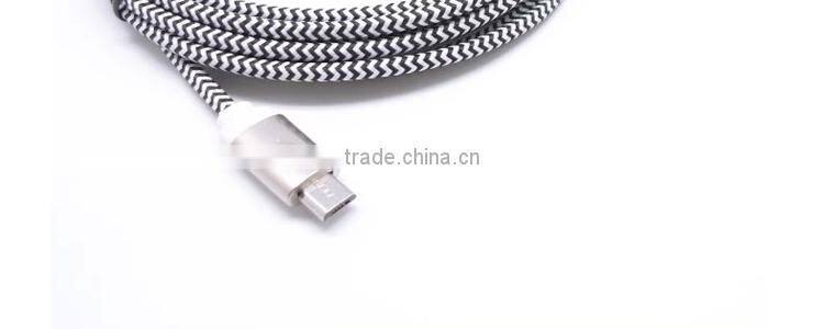 top selling products 2015 Wholesale nylon braided usb charger cable for samsung mobile nylon braided micro usb data cable