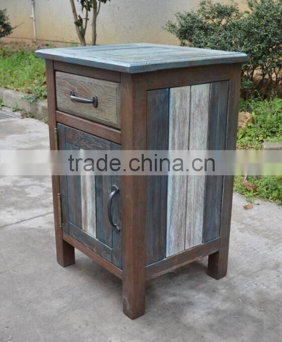Shabby chic french style bedside table with drawer solid wood nightstand