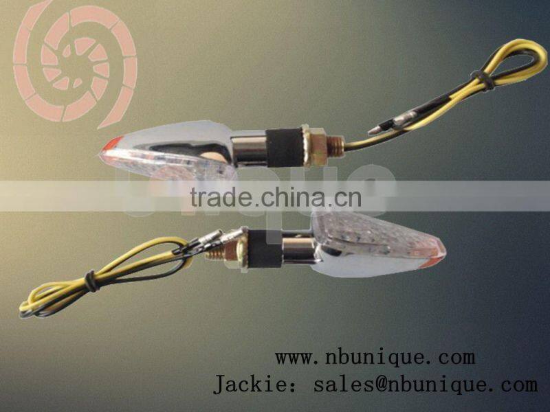 Factory price chromed motorcycle turn signal light bulbs with amber reflector overhead