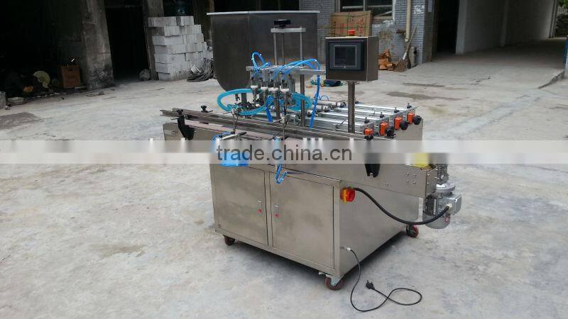 4 nozzles Automatic piston juice filling machine with horizontal fillers