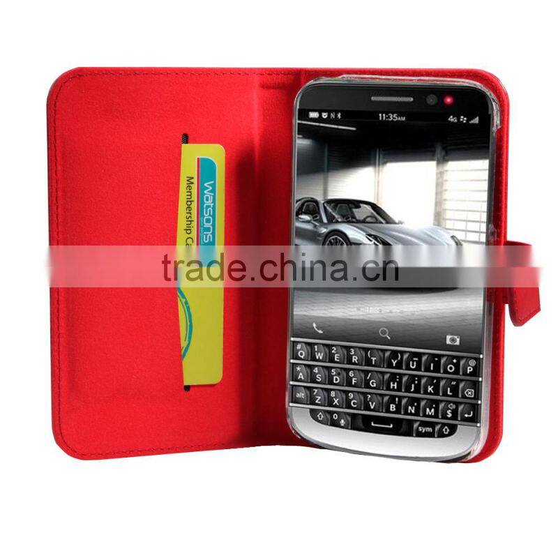 PU wallet case for Blackberry Q20 with credit card slot