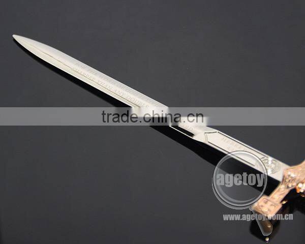 Sword Shape Customized Souvenirs Zinc Alloy Silver Color Metal Sword Letter Opener
