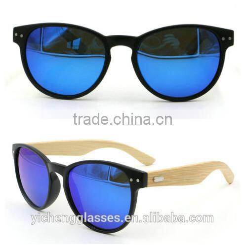 2015 hot design bamboo temple sunglasses PC frame unique eyewear durable sunglasses