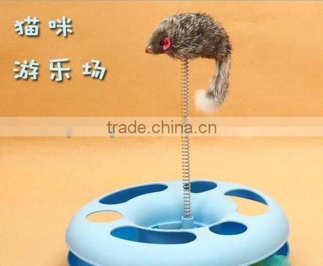 spring mouse chaser plastic amusement disk cat toy