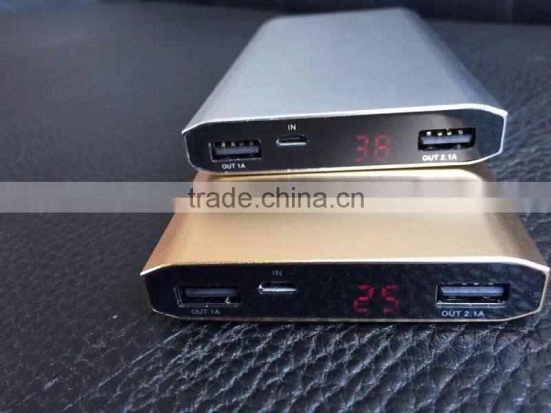 Ultrathin aluminium alloy power bank 10000,real capacity alloy portable charger power bank design OEM acceptabled