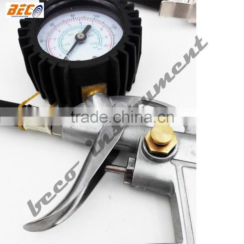 BECO economic silver tire air inflator with self lock air chuck