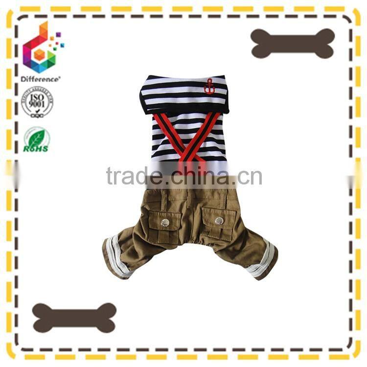 Pet coat pet cloth sailor stripe dress for boy dogs