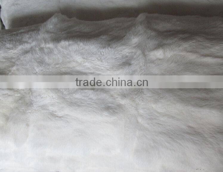 Natural white color factory supply 100% rex rabbit fur plate for garments
