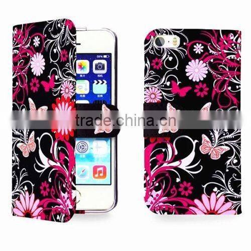 wholesale hot selling Leather Flip wallet mobile phone case cover for iphone SE