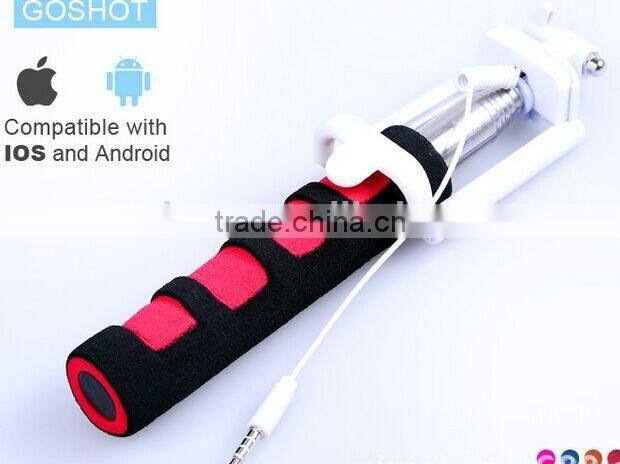 Q1 3 IN 1 mini extendable Tripod Handheld Wire Selfie Fold monopod Stick with Remote Button for iPhone IOS 8 Samsung Android