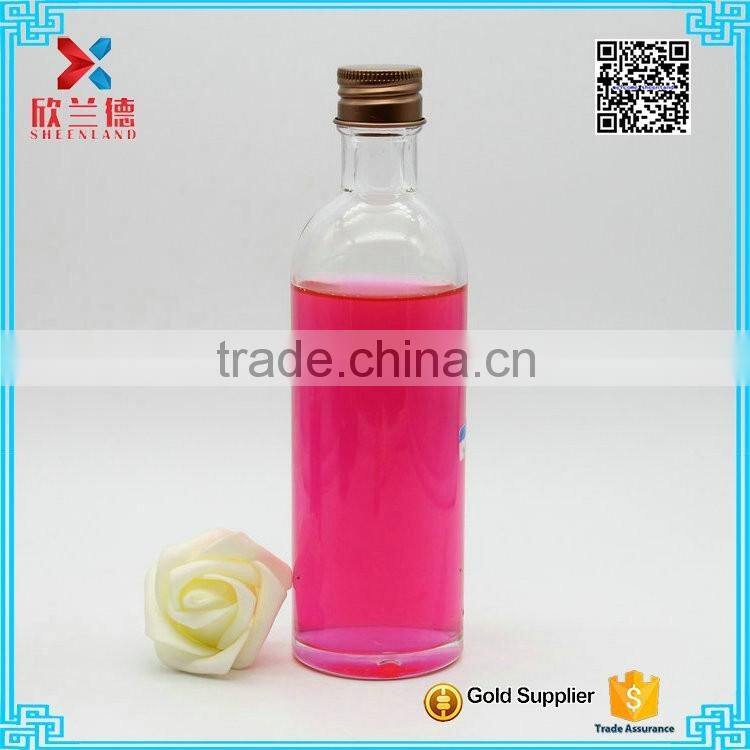 wholesale 200ml unique clear round glass wine bottle/small bottles