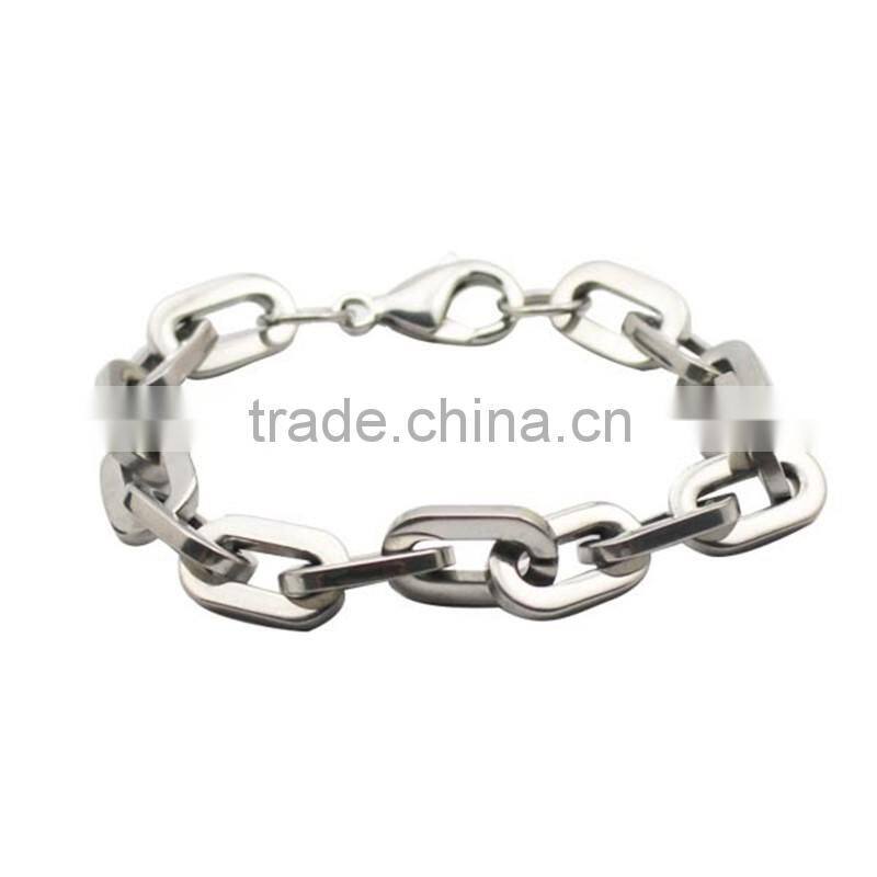 Silver Fashion 316L Stainless Steel Curb Chain Bracelet