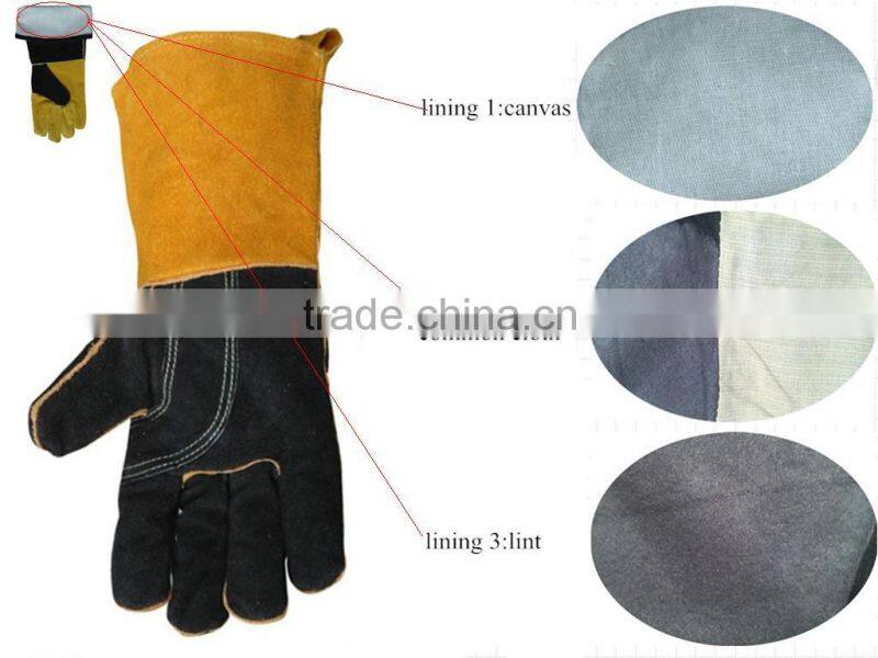 cow split leather chain mail protective gloves