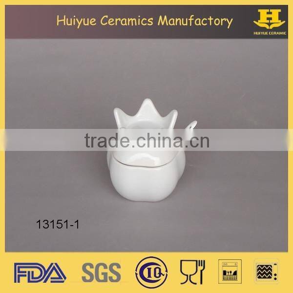 ceramic jar with spoon honey jar with spoon and lid