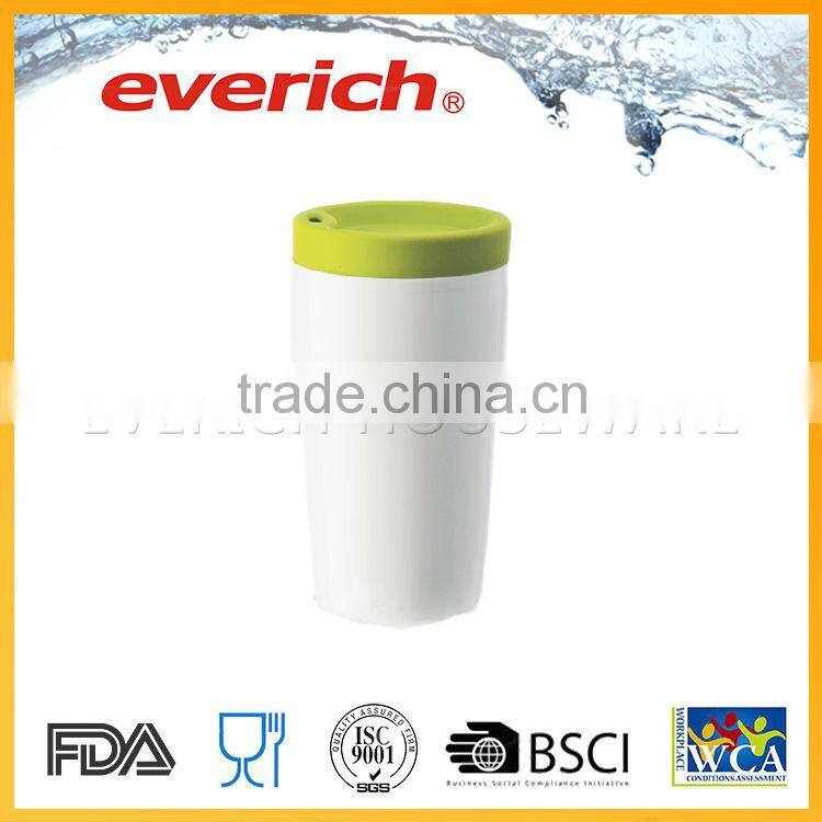 Porcelain double wall ceramic coffee mug