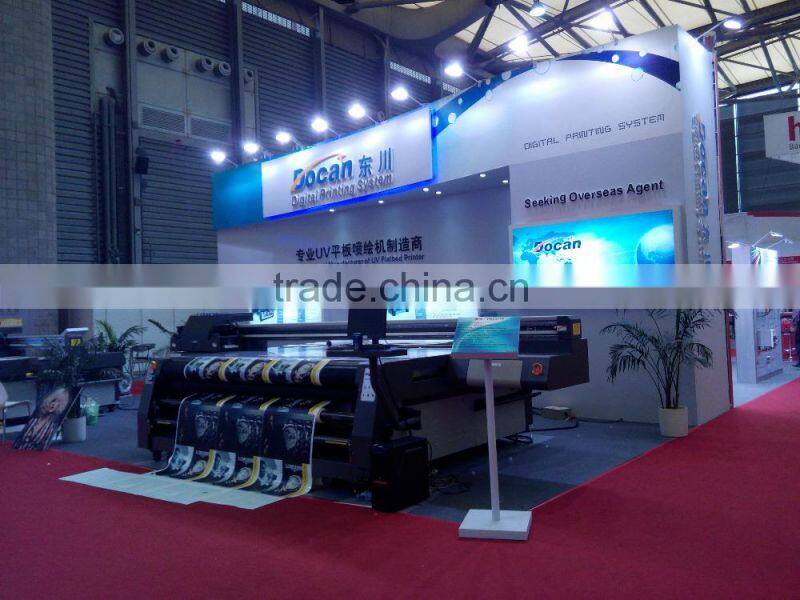 Docan High-resolution UV printer flatbed roll to roll 2.5m width, flat glass uv machine