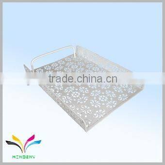 China manufacturer free sample tabletop embossing single tier metal document tray for office