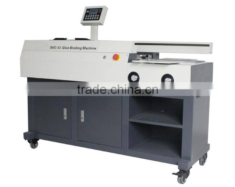 side gluing Electric 60mm A3 Perfect hot glue book binder binding machine